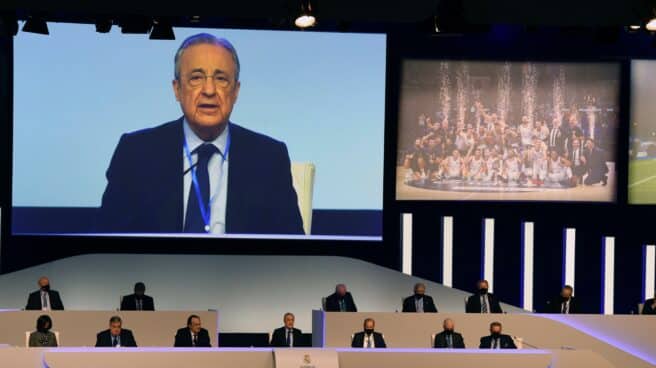 Florentino Pérez, en la Asamblea del Real Madrid.