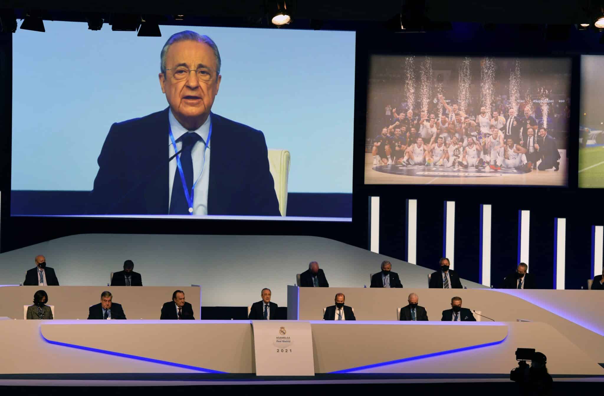 Florentino Pérez, en la Asamblea del Real Madrid.