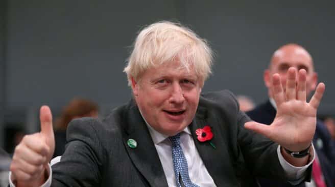 Boris Johnson durante la sesión de ayer de la cumbre.