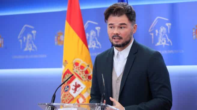 Gabriel Rufián, en rueda de prensa en el Congreso de los Diputados. Gabriel Rufián, en rueda de prensa en el Congreso de los Diputados.