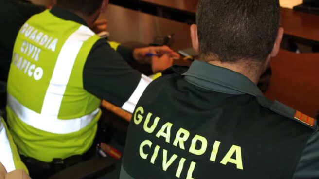 Detenido un vecino de Badajoz tras sufrir un accidente cuando transportaba cerdos robados Miembros de la Guardia Civil.