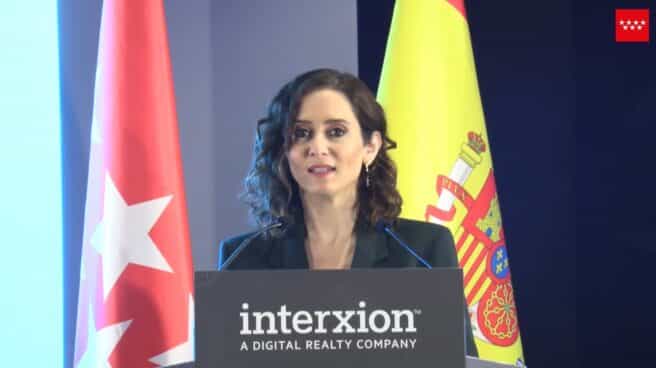 Isabel Diaz Ayuso en la conferencia de Interxion