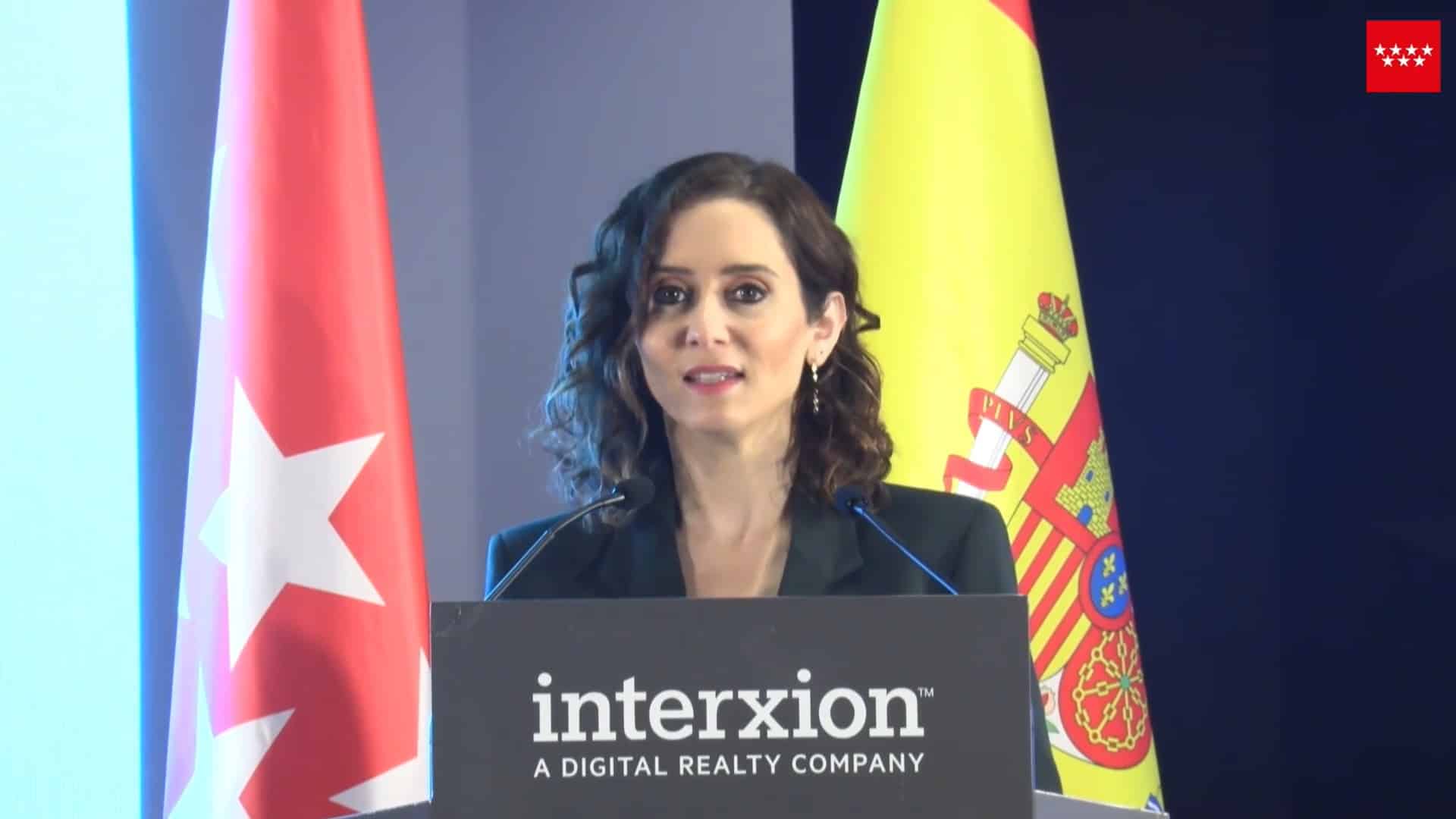 Isabel Diaz Ayuso en la conferencia de Interxion