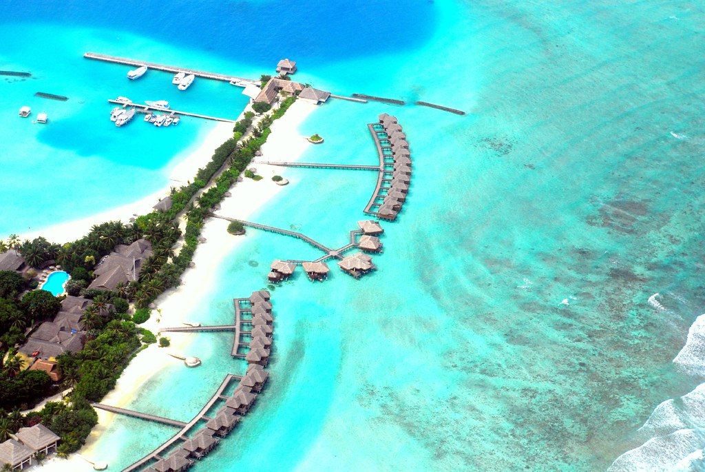 Imagen aérea de las Maldivas.