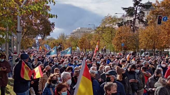Miles de personas marchan en Madrid contra la reforma de la Ley de Seguridad y en apoyo a las fuerzas de seguridad.