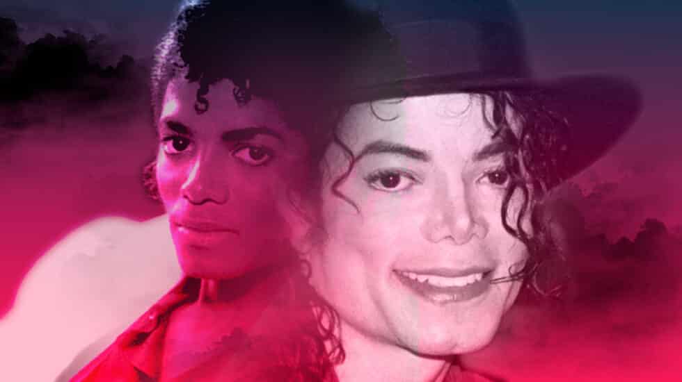Collage de la mezcla de Michael Jackson al comienzo y final de su carrera
