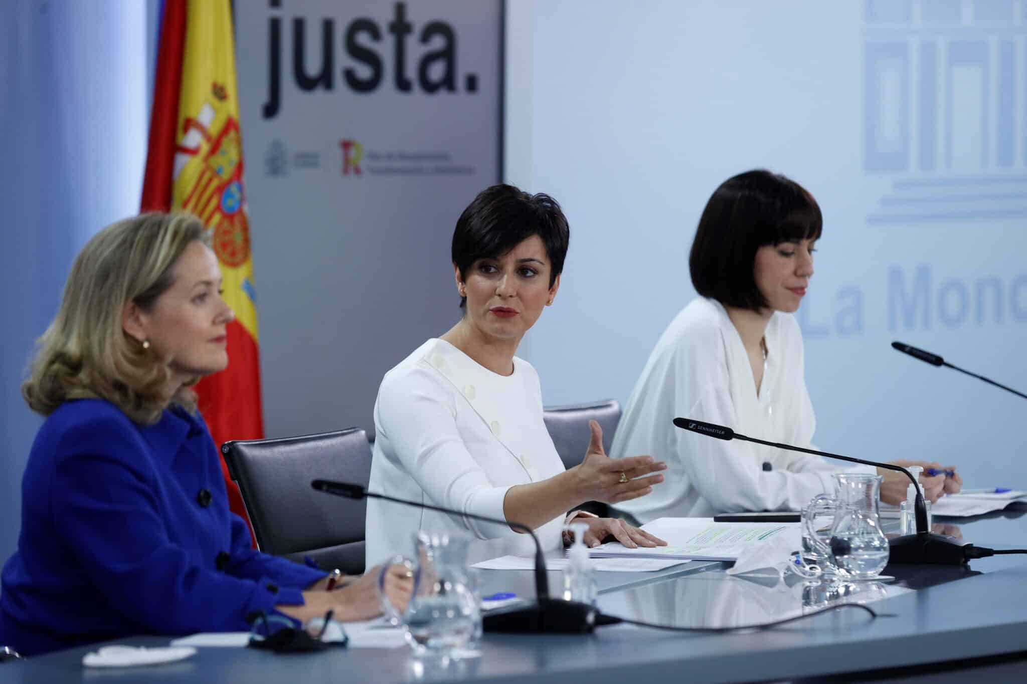 Nadia Calviño, Isabel Rodríguez y Diana Morant