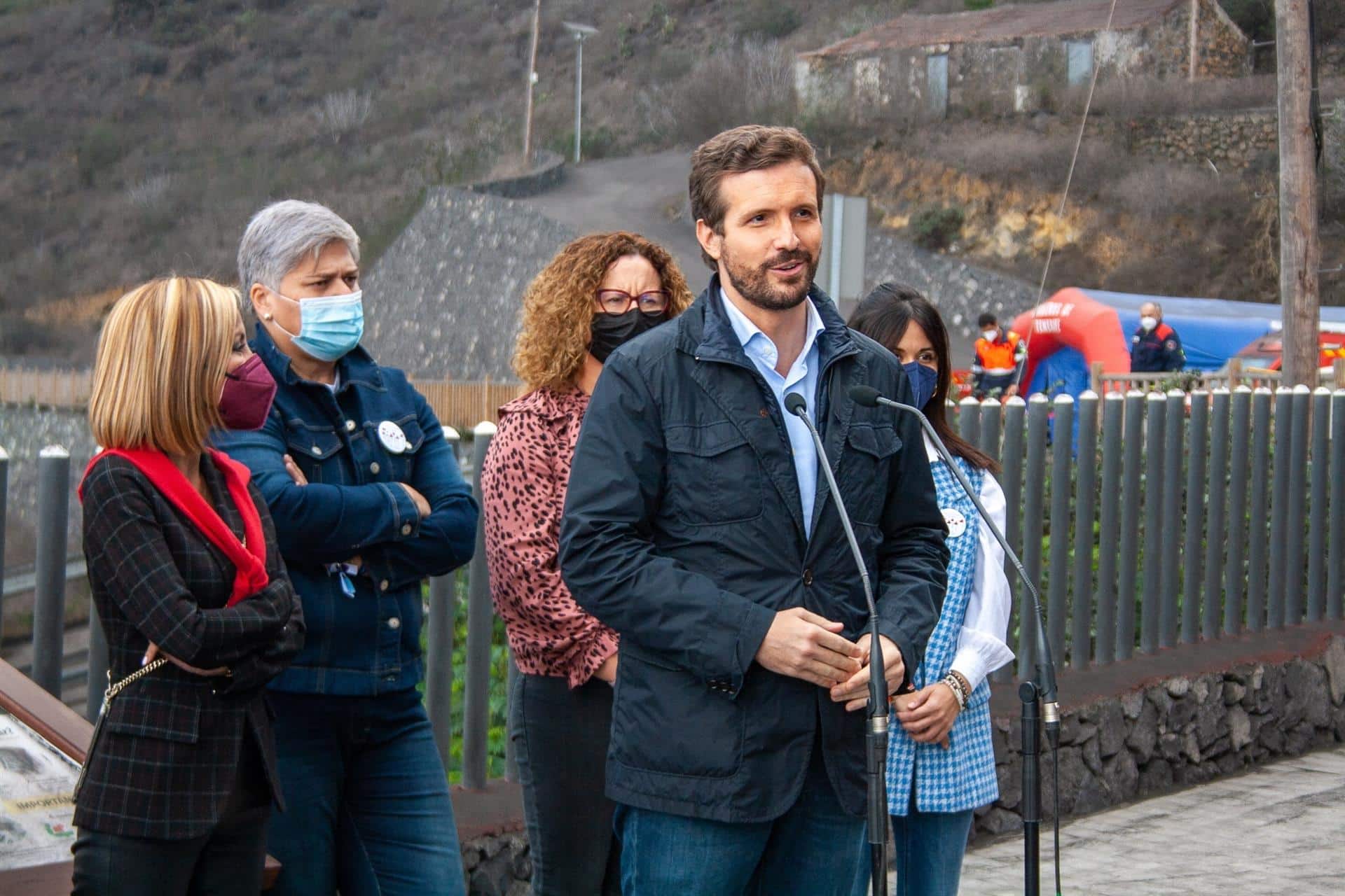 Pablo Casado, durante su visita a La Palma.