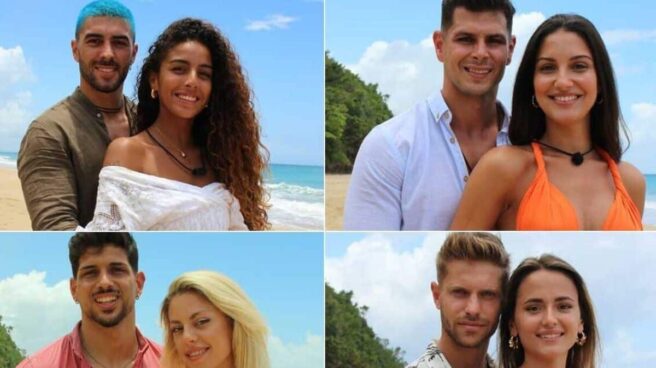 Fotomontaje de las 4 parejas confirmadas que participan en la cuarta edición de la isla de las tentaciones de telecinco