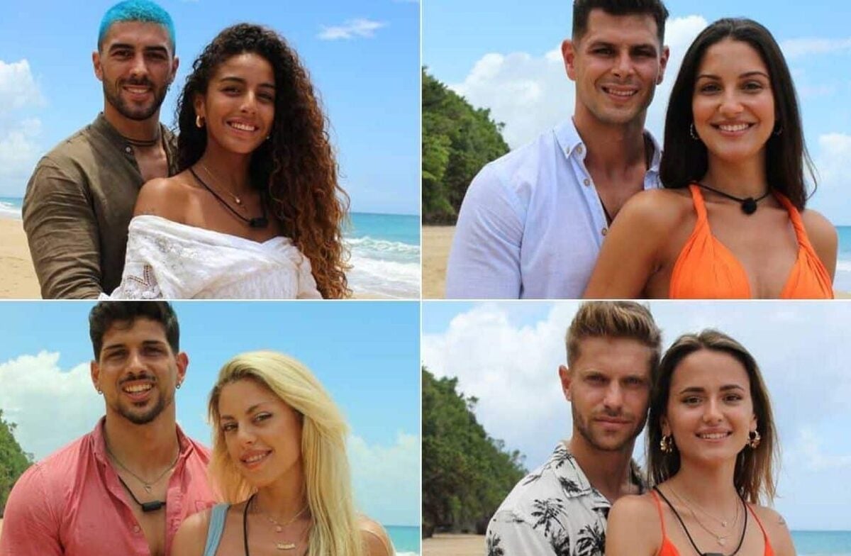 Fotomontaje de las 4 parejas confirmadas que participan en la cuarta edición de la isla de las tentaciones de telecinco