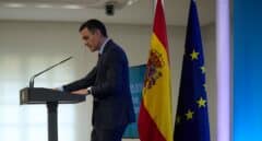 El presidente del Gobierno, Pedro Sánchez, en una comparecencia informativa.