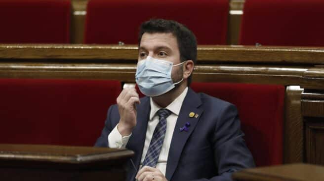 Pere Aragonès, en el Parlament.