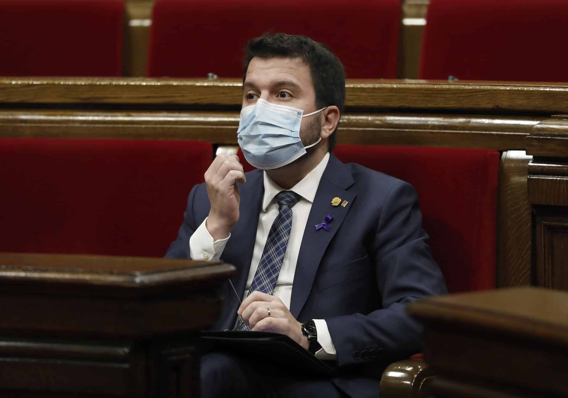 Pere Aragonès, en el Parlament.