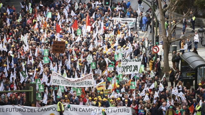 Manifestación de ganaderos y agricultores en demanda de precios justos en febrero de 2020.