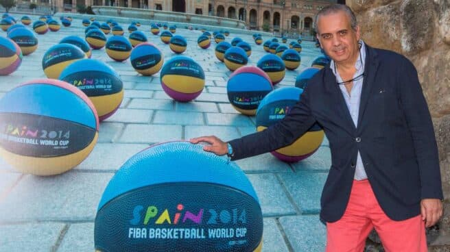 José Luis Sáez, en un acto promocional de la Copa del Mundo 2014.