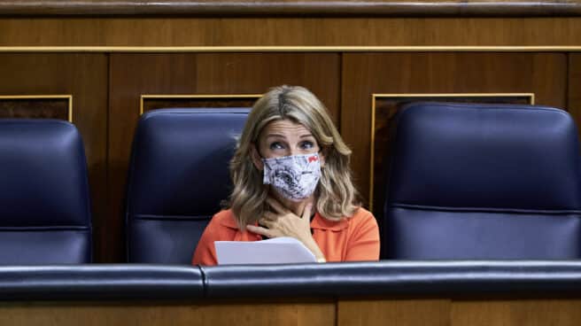 Yolanda Díaz el pasado martes en el pleno del Congreso