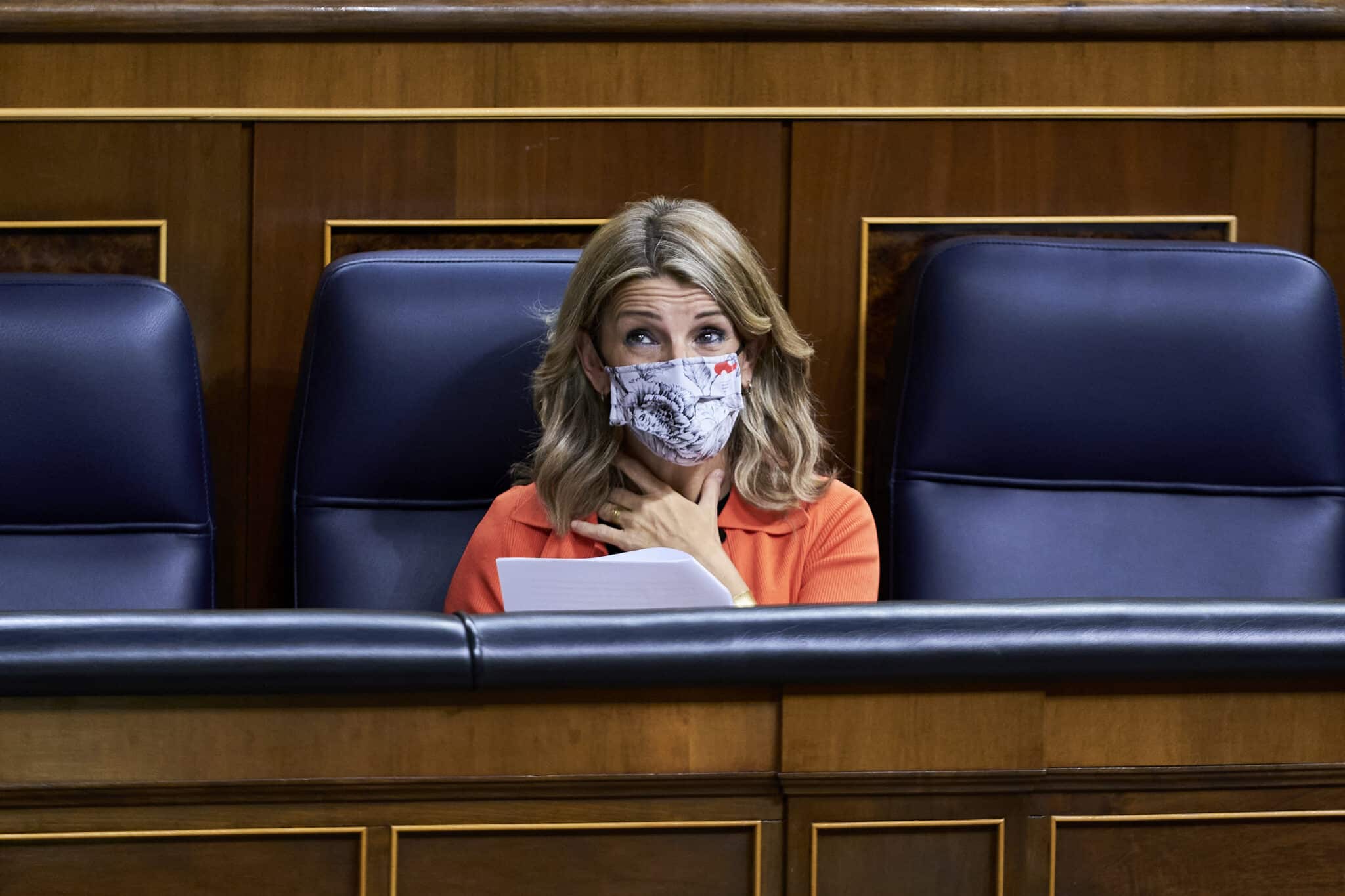 Yolanda Díaz el pasado martes en el pleno del Congreso