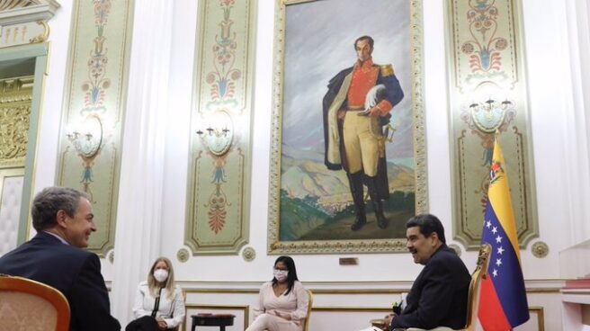 Reunión de Zapatero y Maduro en Caracas (Venezuela).