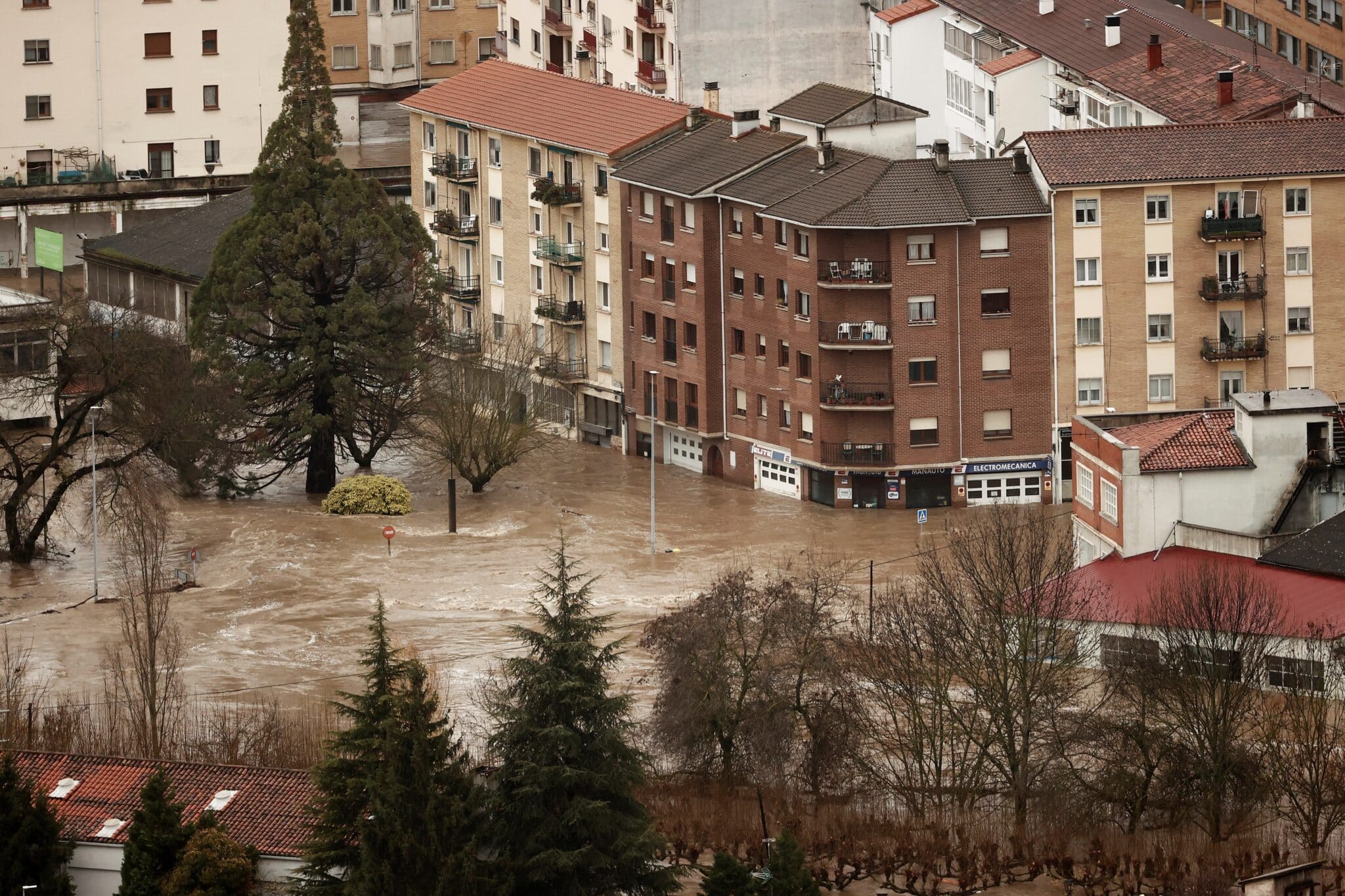 Desbordamiento del río Arga en Navarra.