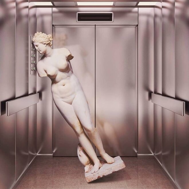 Venus de Milo en un ascensor