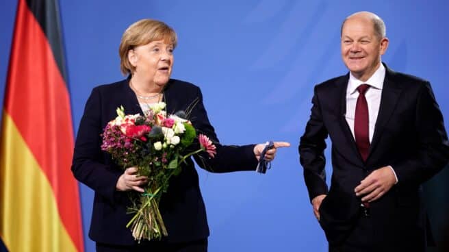 Angela Merkel y Olaf Scholz.