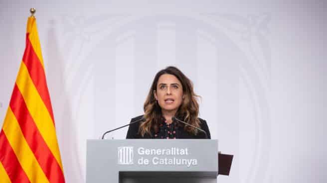 La portavoz del Govern de Cataluña, Patricia Plaja, comparece en rueda de prensa tras la reunión extraordinaria del Consell Executiu para aprobar el anteproyecto de ley de medidas fiscales y financieras