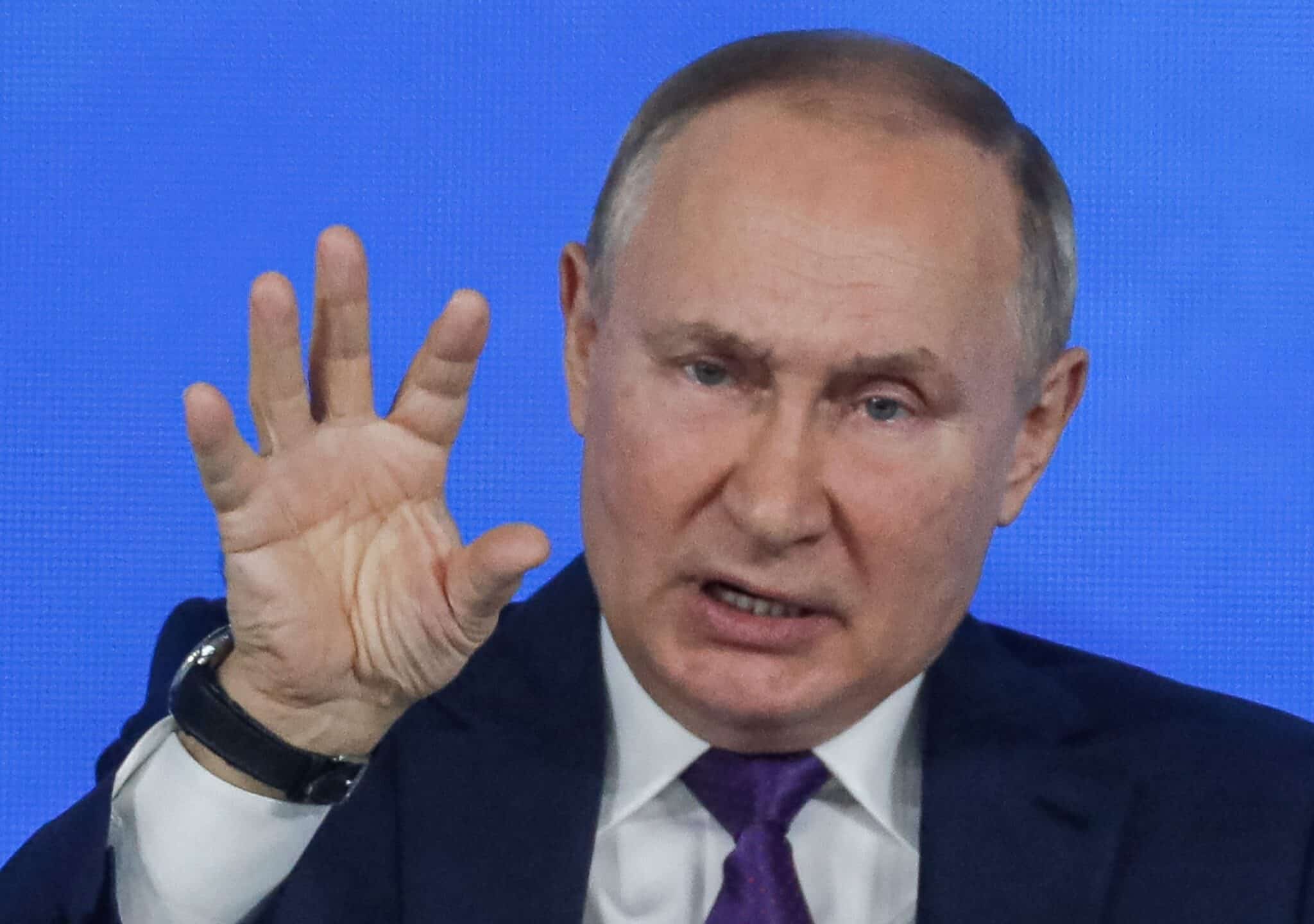 Vladimir Putin, líder ruso, en su rueda de prensa anual en Moscú