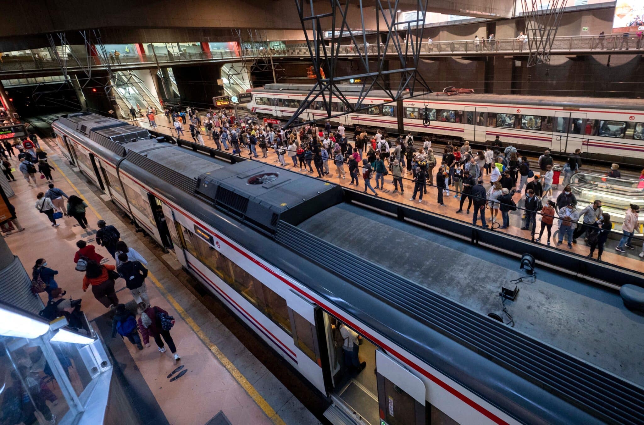 Estación de cercanías de Atocha durante una huelga en octubre de 2021.