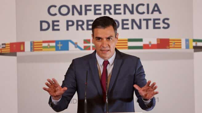El presidente del Gobierno, Pedro Sánchez, ofrece una rueda de prensa tras la reunión telemática de la XXV Conferencia de presidentes autonómicos