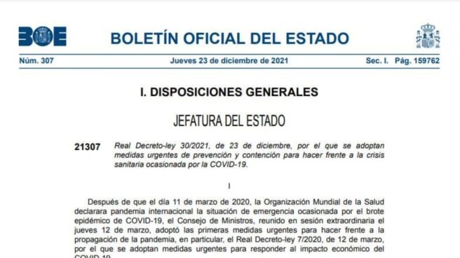 BOE sobre la mascarilla en exteriores diciembre 2021 BOE sobre la mascarilla en exteriores diciembre 2021