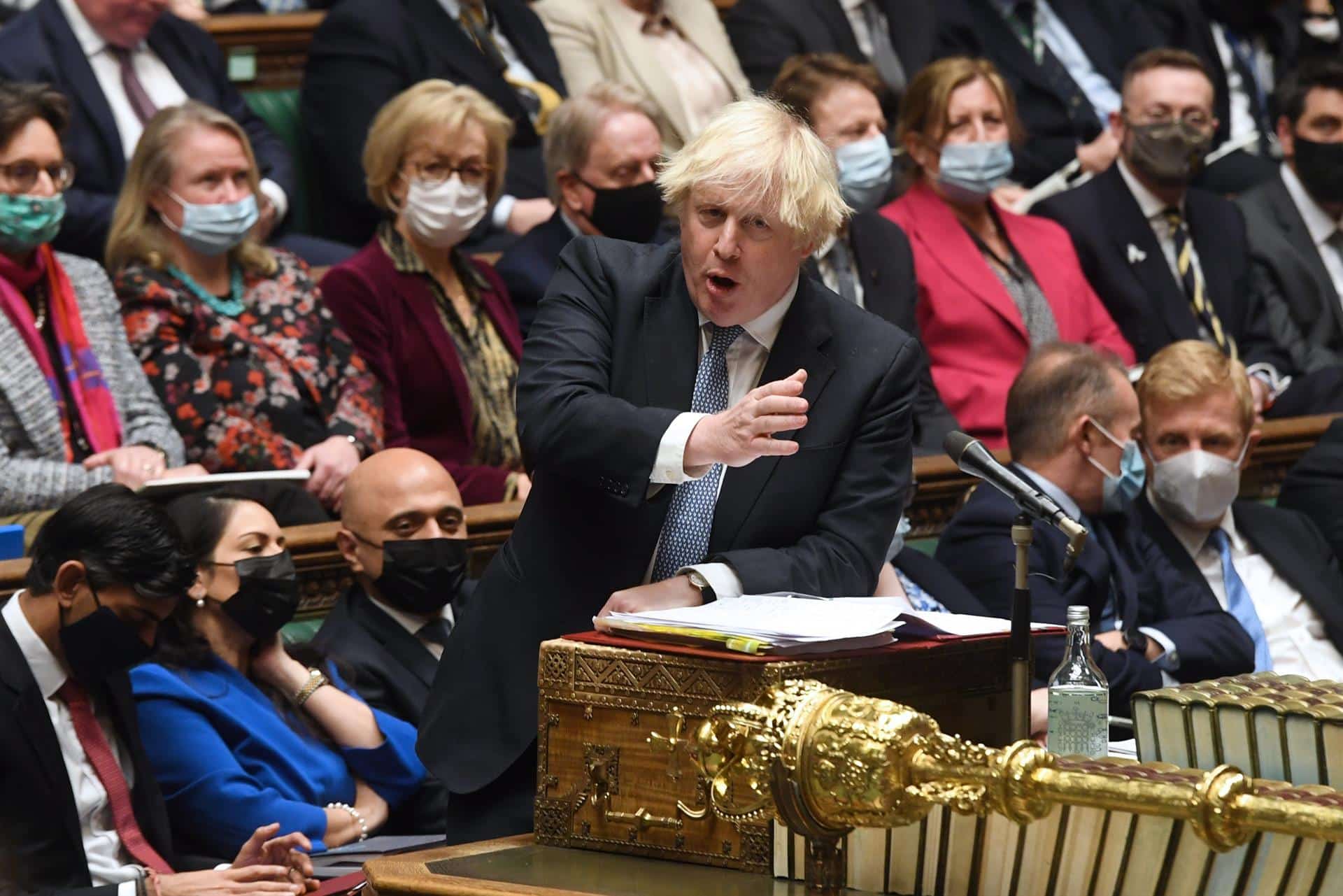 Boris Johnson, este miércoles ante el Parlamento británico.
