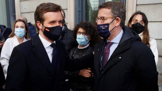 El presidente del PP, Pablo Casado, y el de la Xunta, Alberto Núñez Feijóo. El presidente del PP, Pablo Casado, y el de la Xunta, Alberto Núñez Feijóo.