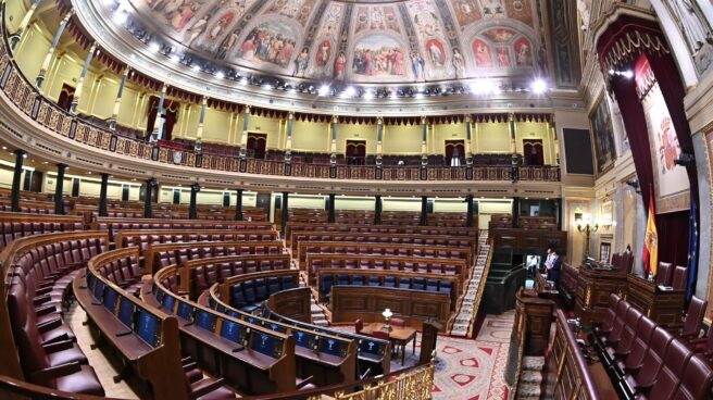 Hemiciclo vacío en el Congreso de los Diputados.