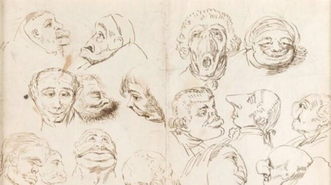 El cuadro 'Dieciséis cabezas caricaturescas y Autorretrato' de Goya