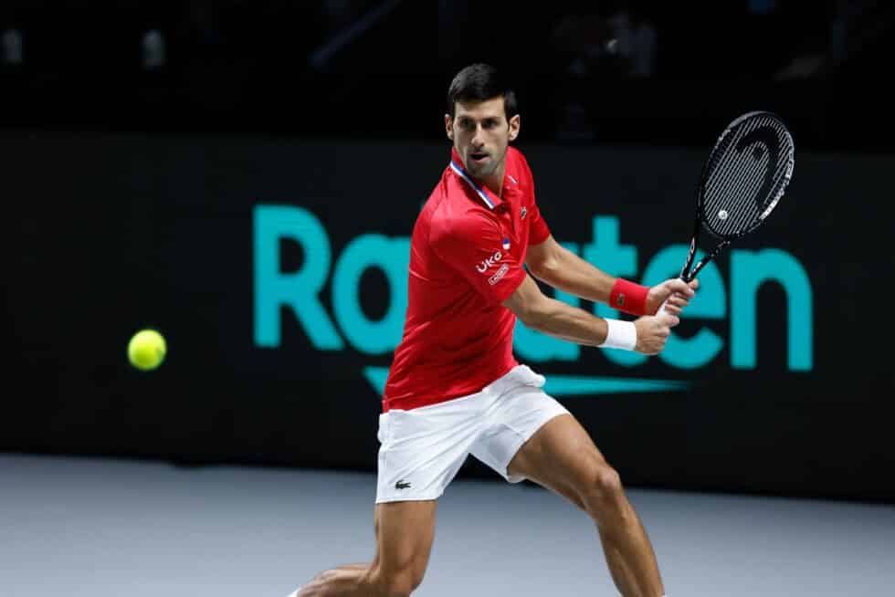 Novak Djokovic durante un partido de la Copa Davis en Madrid