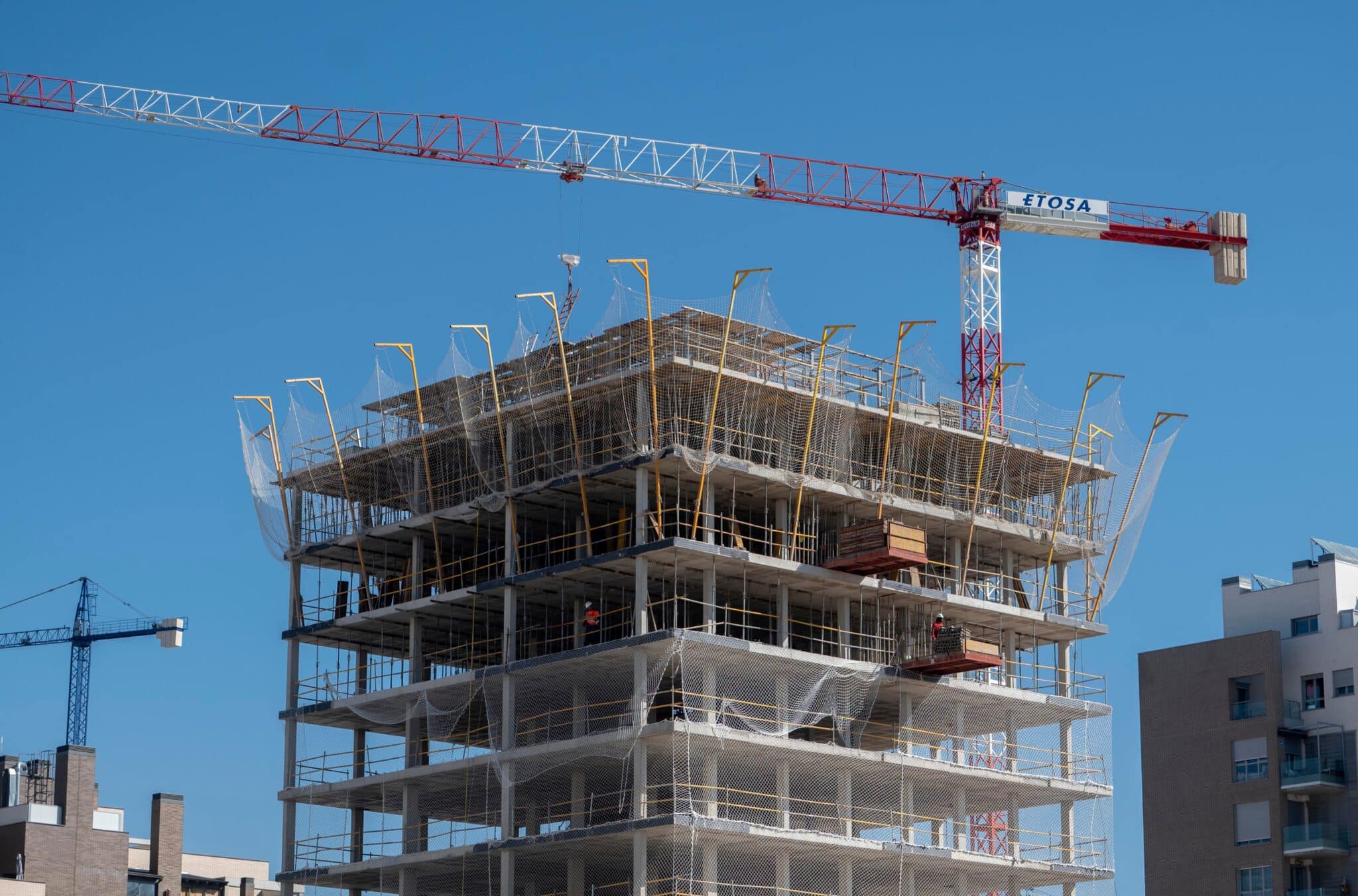 Un edificio en construcción en Madrid.