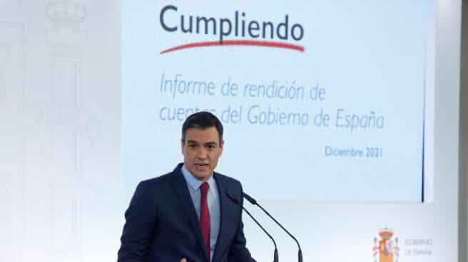 Pedro Sánchez hace balance del año. Pedro Sánchez hace balance del año.