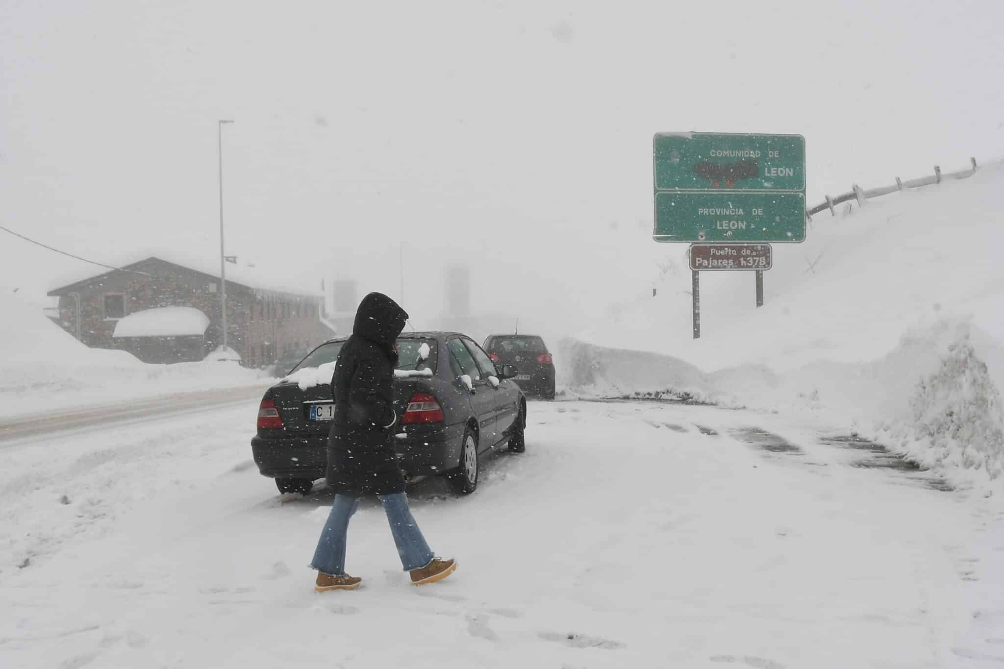 Temporal de nieve en León.