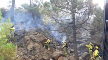 Movilizan a 60 efectivos y cinco camiones autobomba por un incendio forestal en Granada