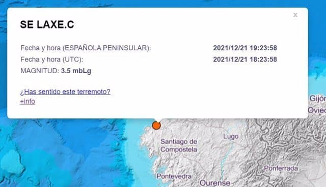 Registrado un terremoto de magnitud 3,5 con epicentro en Laxe (A Coruña)