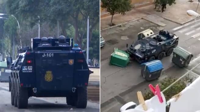 El BMR de la Policía Nacional, desplegado el pasado mes de noviembre en Cádiz