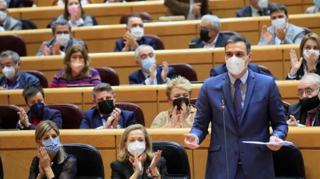 El presidente del Gobierno, Pedro Sánchez, en el Senado. El presidente del Gobierno, Pedro Sánchez, en el Senado.
