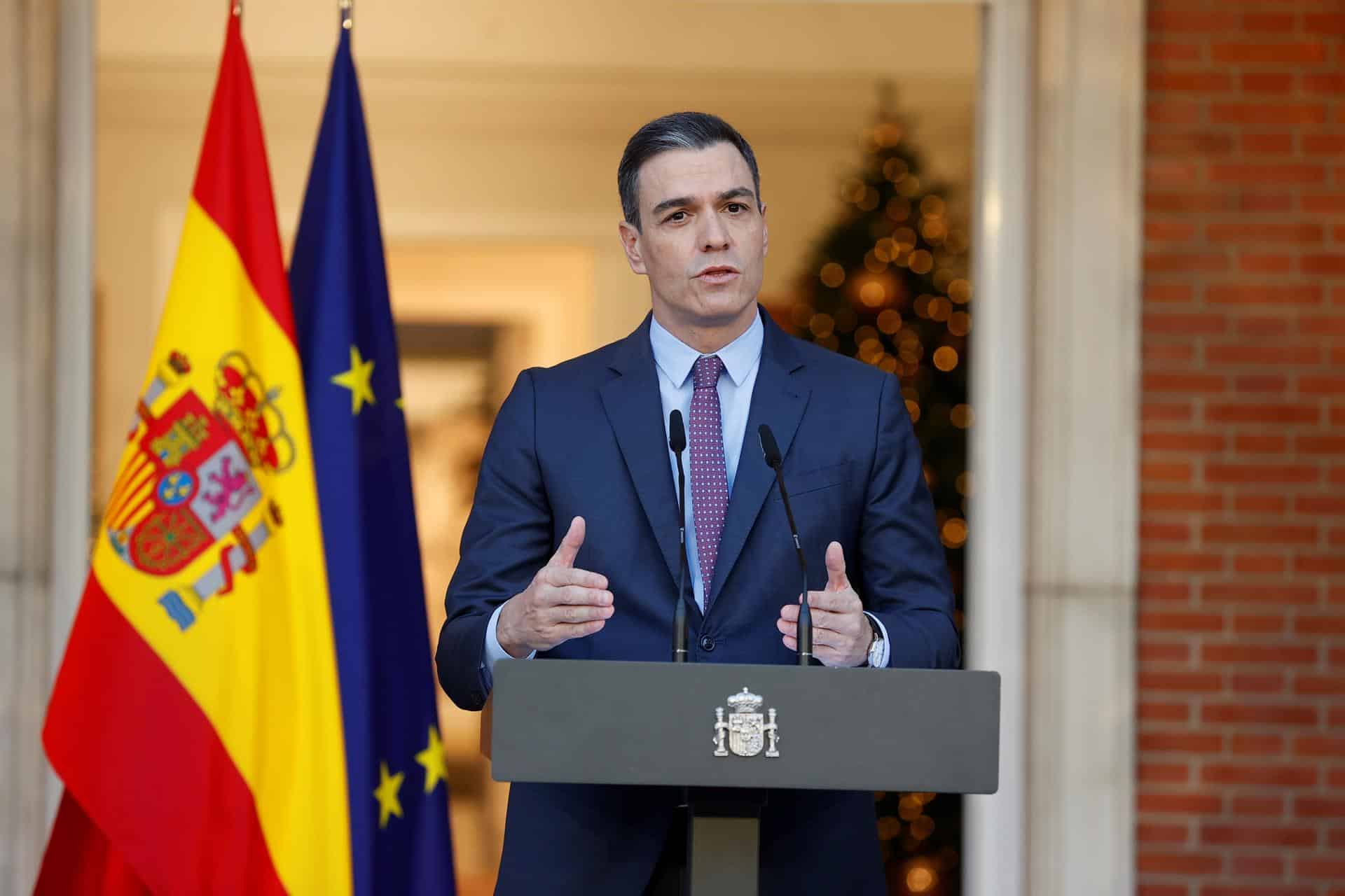 Pedro Sánchez comparece para explicar la salida de Manuel Castells del Ejecutivo.