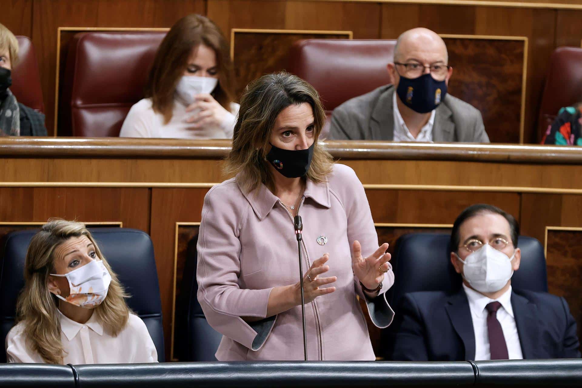 La ministra de Transición Ecológica, Teresa Ribera, en el Congreso de los Diputados.