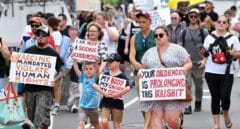 Protesta en Australia contra la vacuna obligatoria contra el coronavirus