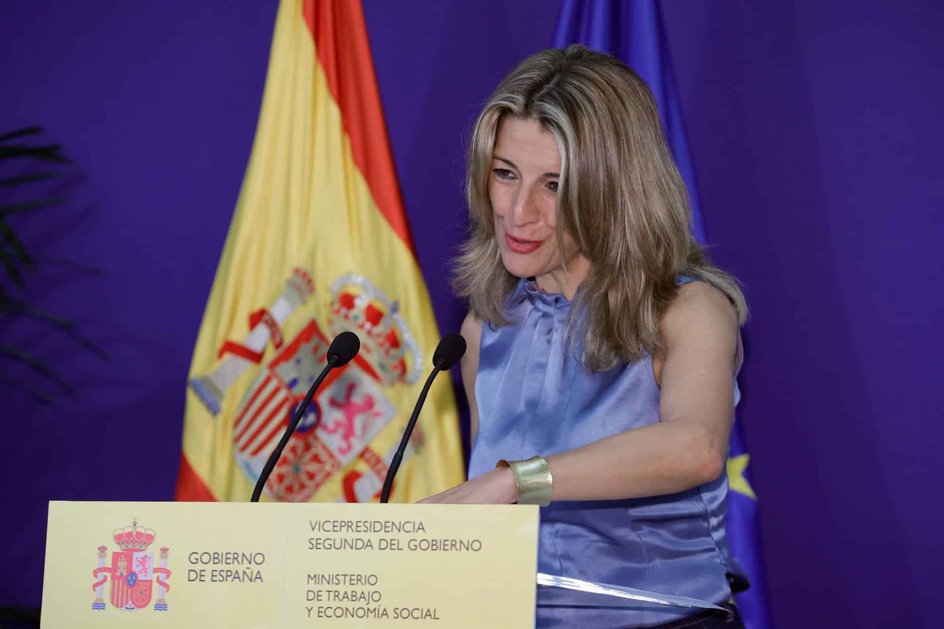 La vicepresidenta segunda del Gobierno, Yolanda Díaz.