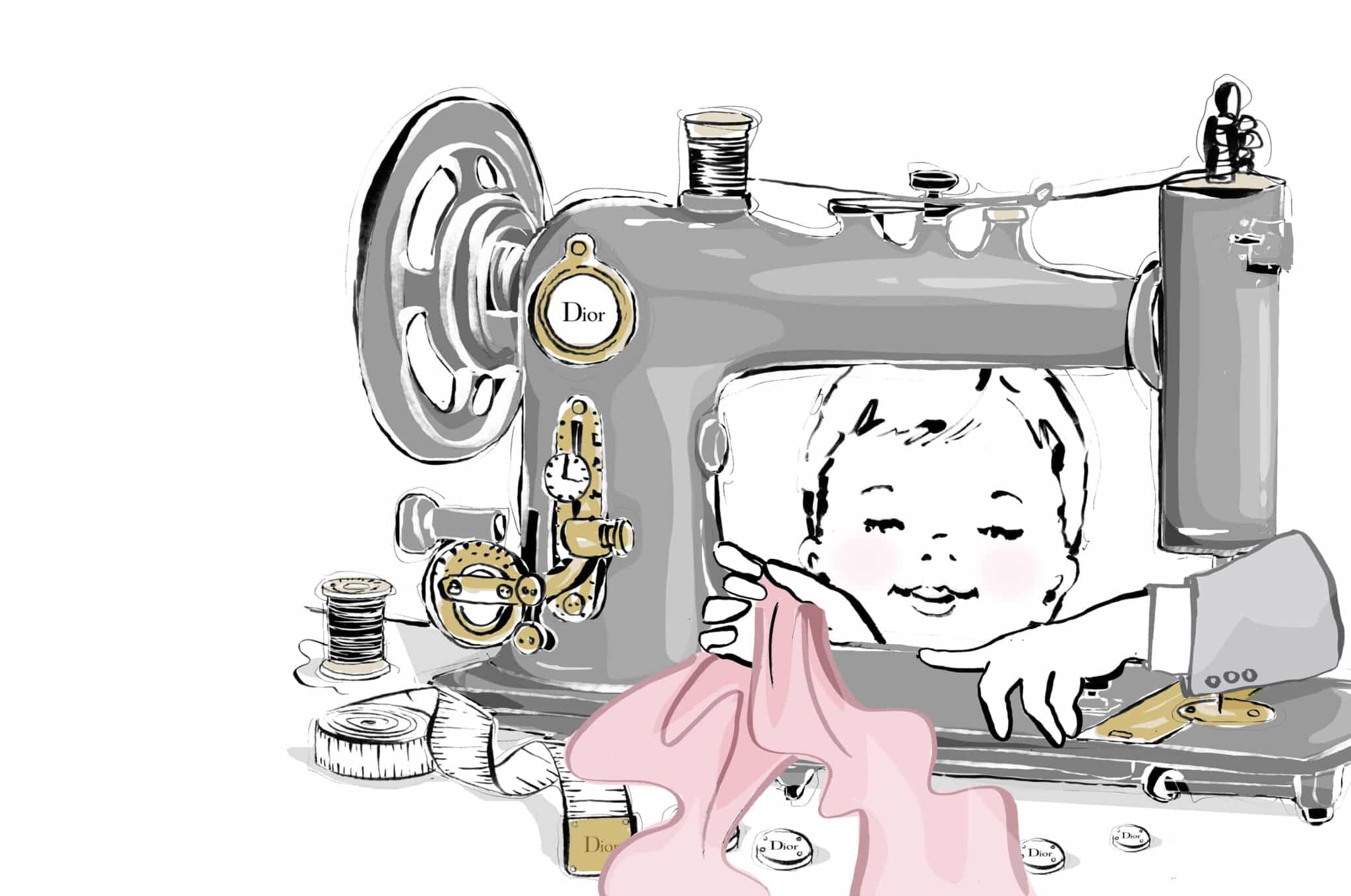 Ilustración del libro de Megan Hess: 'Christian Dior: La esencia del estilo'. pp 20-21