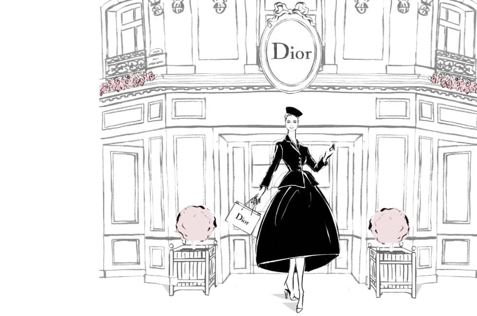 Ilustración del libro de Megan Hess: 'Christian Dior: La esencia del estilo'. pp 172-13