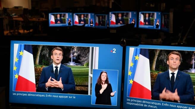 El presidente francés, Emmanuel Macron, en su discurso de fin de año. El presidente francés, Emmanuel Macron, en su discurso de fin de año.