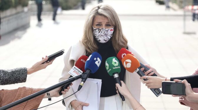 Yolanda Díaz recriminó el lunes a Sánchez la falta de apoyo a Garzón